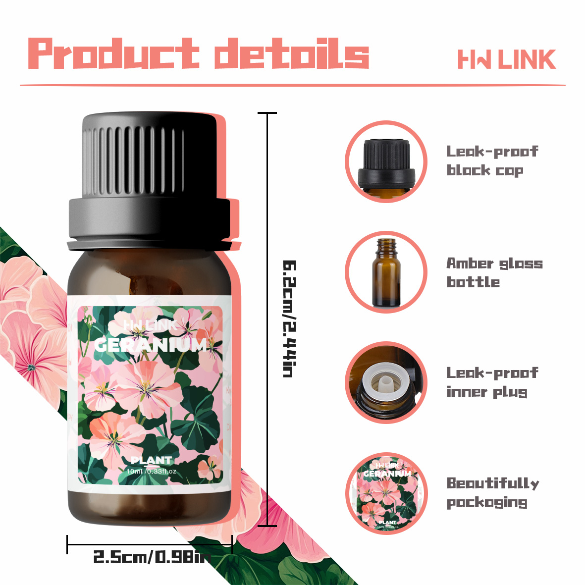 ゼラニウムエッセンシャルオイル 10ml 純粋な天然オイル  - Home Fragrance Gift のレビューと価格